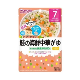 Cháo ăn dặm rau củ và cá hồi Wakodo 80g (7 tháng)