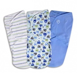 Set 3 chăn quấn SwaddleMe Graphic Car Boy - L