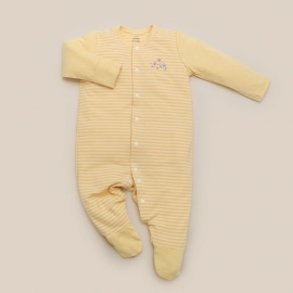 [Newborn] Nous Bodysuit kẻ vàng hình hoa