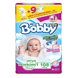 Miếng lót sơ sinh Bobby Newborn1 - 108 miếng (dưới 1 tháng)