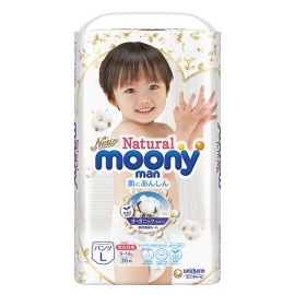 Tã quần Moony Natural size L - 36 miếng (9-14kg)