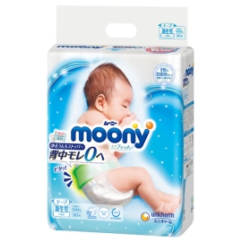 Tã dán Moony xanh tiêu chuẩn size Newborn - 90 miếng (dưới 5kg)