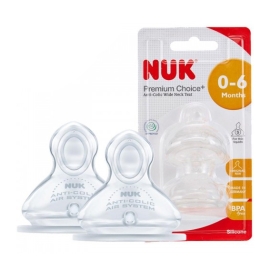 Bộ 2 núm ti NUK Silicone S1 - M