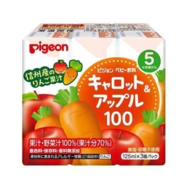 Nước ép trái cây Pigeon vị Cà rốt (lốc 3 hộp 125ml)