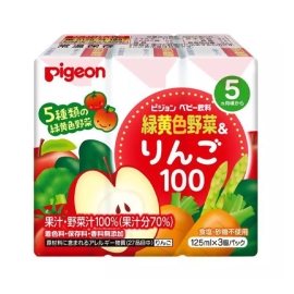 Nước ép trái cây Pigeon vị Táo (lốc 3 hộp 125ml)