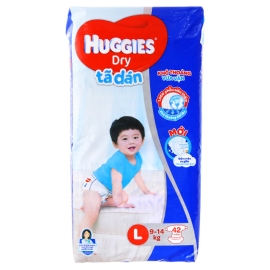 Tã dán Huggies Dry size L - 42 miếng (9-14kg)