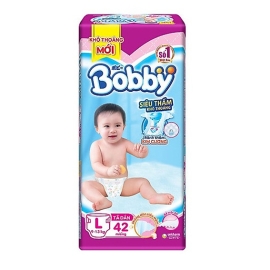 Tã dán Bobby siêu thấm khô thoáng size L - 40 miếng (9-13kg)