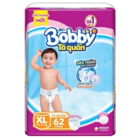 Tã Quần Bobby Size XL - 62 Miếng (12-17Kg)