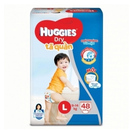 Tã quần Huggies Dry size L - 48 miếng (9-14kg)